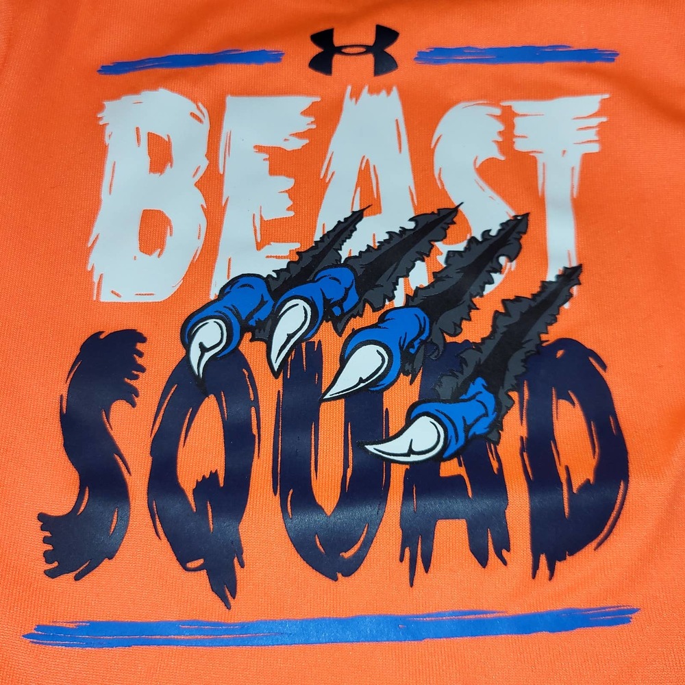 Under Armor 3-6 Months Onesie Bodysuit Beast Mode Short Sleeve Orange - Picture 3 of 10